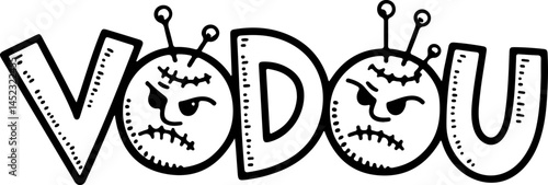 Angry Voodoo Doll Word Art Design