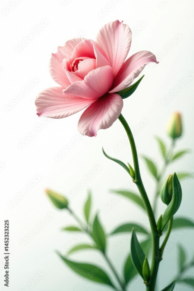 Fototapeta premium Delicate flower isolated on a white background, florals, nature, greenery
