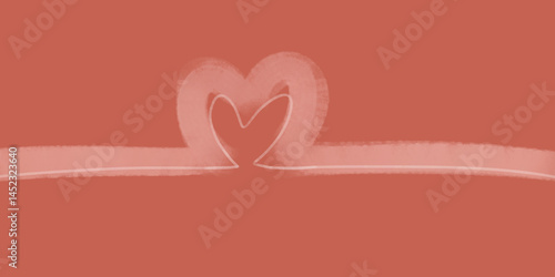 Obraz na płótnie red heart ribbon on pink background w salonie
