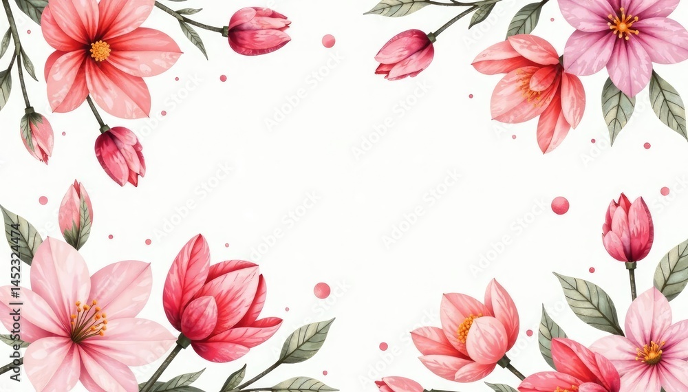 Obraz premium Delicate watercolor floral pattern, perfect for spring events , promotion, commercial