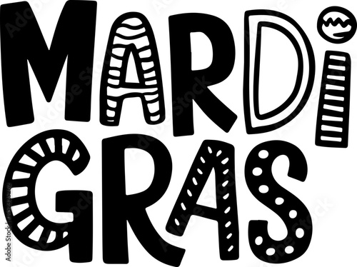 Mardi Gras Festive Bold Lettering