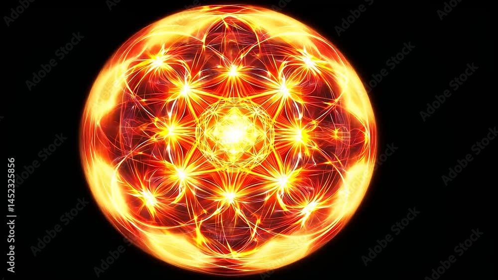 Fiery geometric mandala