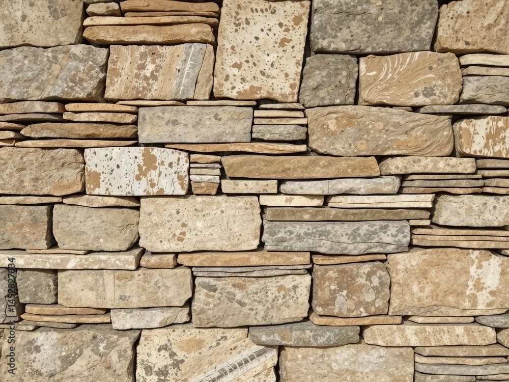 Obraz premium Rustic Earthy Stone Wall Pattern