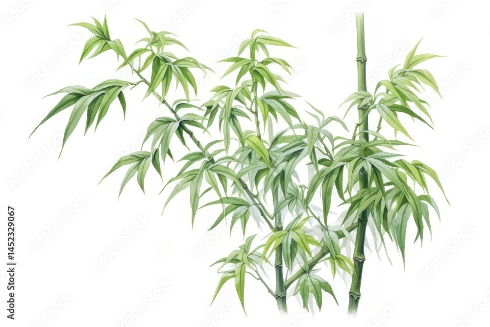 Fototapeta premium Bamboo plant white background freshness.