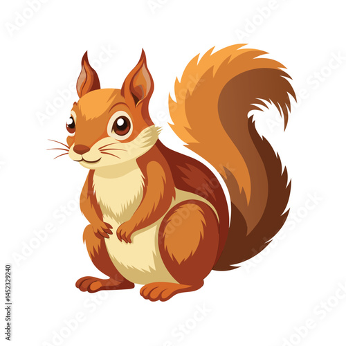 Squirrel Cartoon illustration on white background