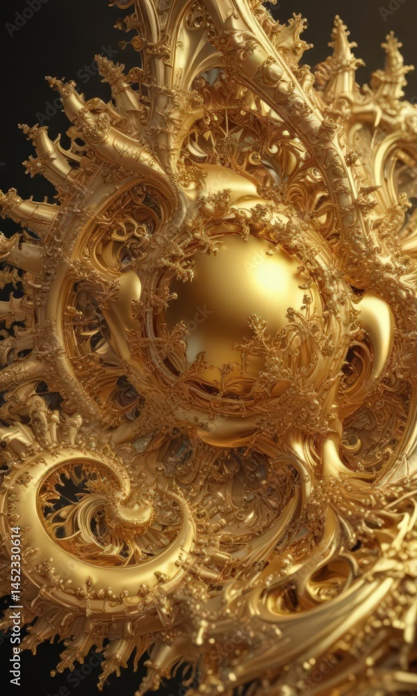 Intricate golden fractal, lustrous metallic sheen, lavish abstract art, gold fractal, sparkling Intricate golden fractal, lustrous metallic sheen, lavish abstract art, gold fractal, sparkling