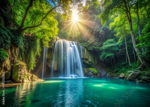 Lush Paradise Waterfall Wallpaper: High-Resolution Nature Scene