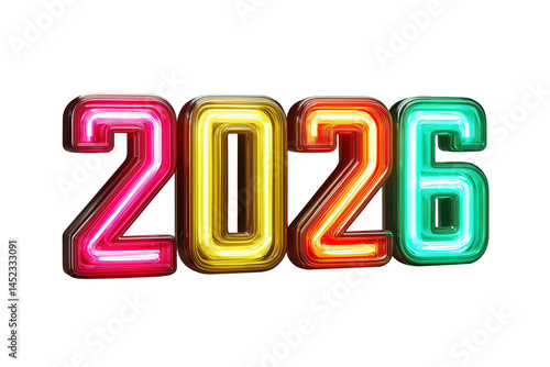 2026 neon sign showing upcoming new year date