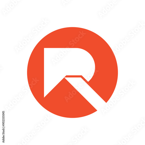 house logo combination letter R