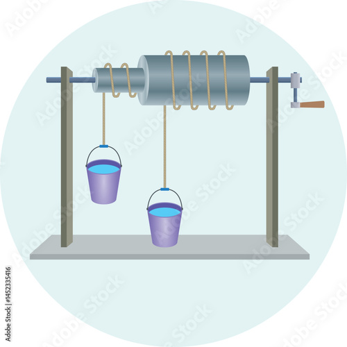 Force and Motion, Support and Motion - Thrust and linear momentum Physics shapes, Lifting loads, Pulling loads wheel and axle (simple machines)

