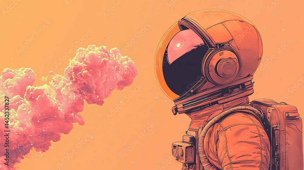 custom made wallpaper toronto digitalAstronaut gazing at space cloud