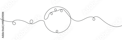 One single line drawing of bowling ball hit bowling pins to falling apart at alley lane graphic vector illustration. Leisure activity and game sport concept. Bowling game continuous one line drawing. 