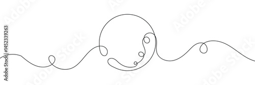 One single line drawing of bowling ball hit bowling pins to falling apart at alley lane graphic vector illustration. Leisure activity and game sport concept. Bowling game continuous one line drawing. 