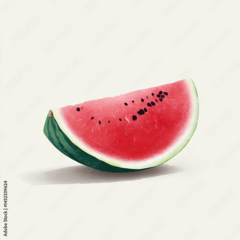 Watermelon Slice Isolated on White Background - Refreshing Summer Fruit with Seeds and Green Rind, Healthy Eating, Fresh Produce, and Nutritious Snack Watermelon Slice Isolated on White Background - Refreshing Summer Fruit with Seeds and Green Rind, Healthy Eating, Fresh Produce, and Nutritious Snack