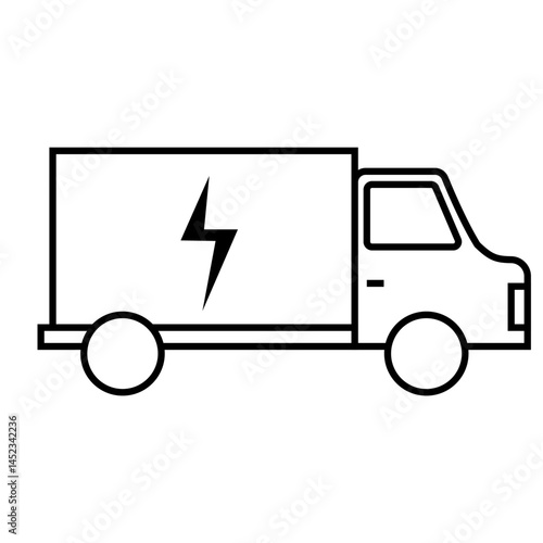 Electric truck icon on white background vector