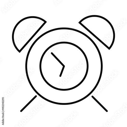 Alarm clock icon. Line and glyph alarm clock. Time symbol.