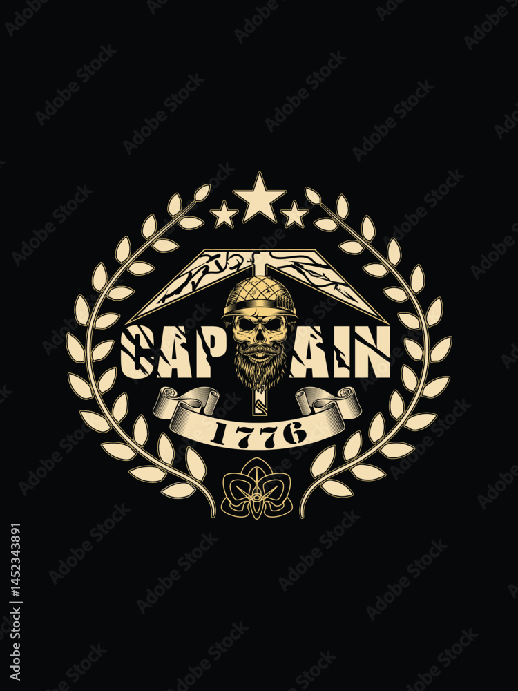 Fototapeta premium Captain t shirt design