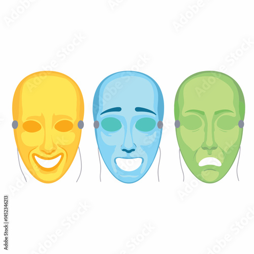 Expressive masks showing emotions with sensors, visual communication