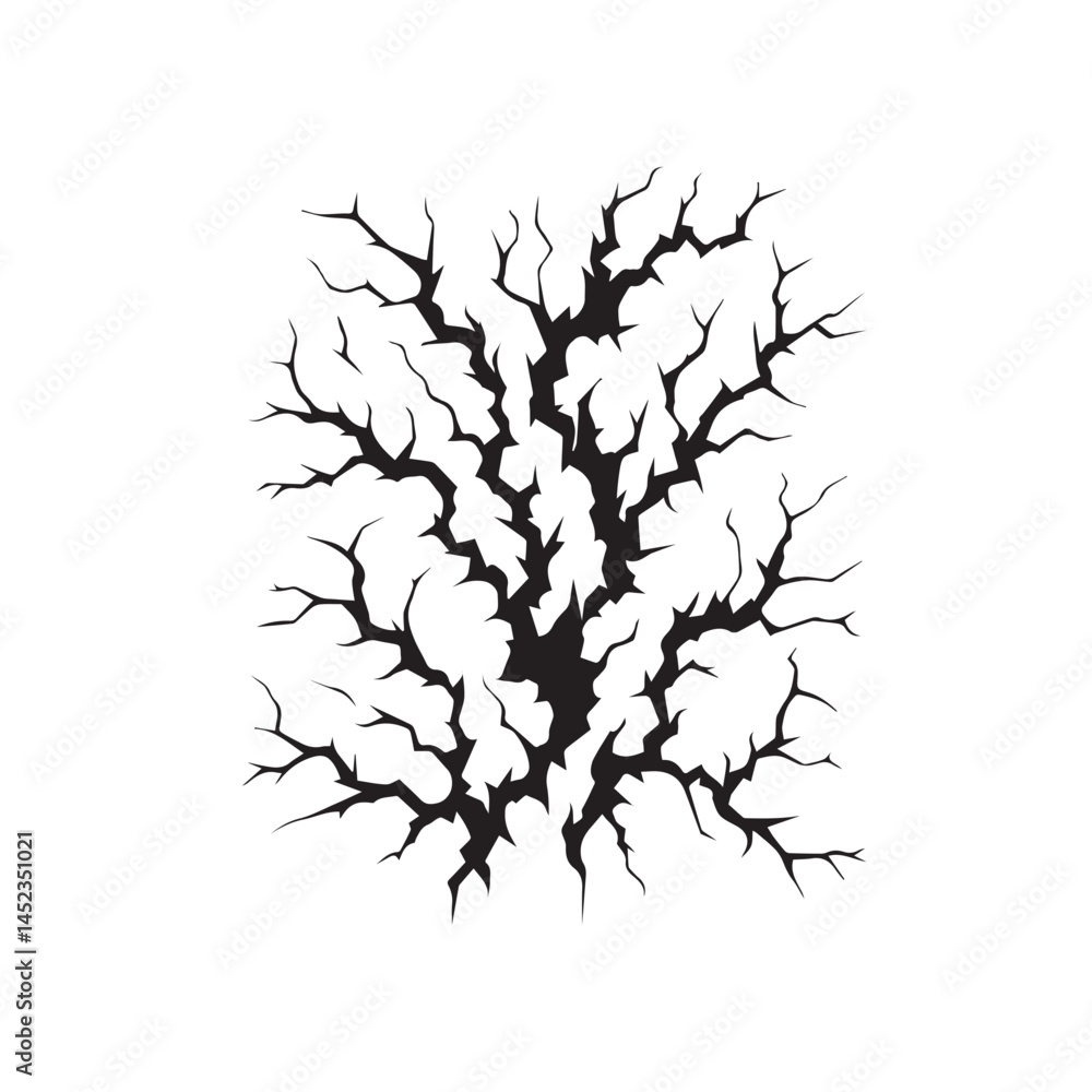 Fototapeta premium black crack texture distressed cracked surface grunge wall cracked pattern. 