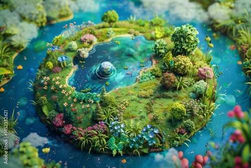 Obraz na płótnie Earth as a Vibrant Ecosystem w salonie