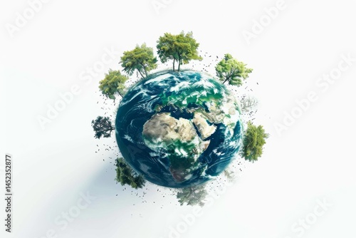 Obraz na płótnie Earth with flourishing green trees w salonie