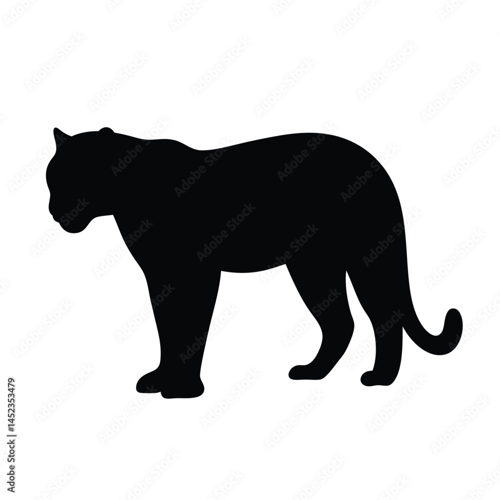 Obraz premium Silhouette vector of a Leopard illustration isolated on a white background