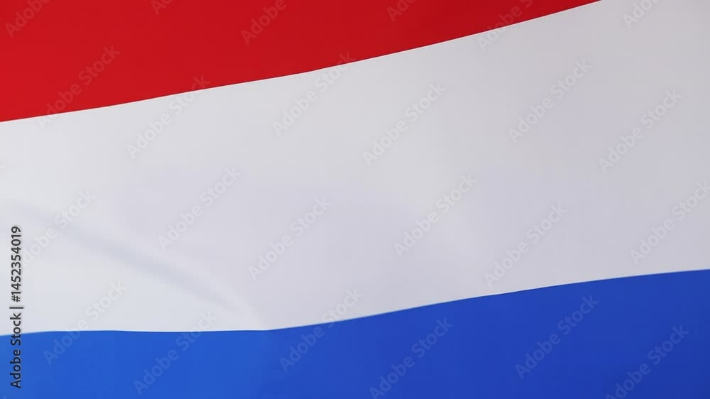 Textile flag of Netherlands moving in the wind Textile flag of Netherlands moving in the wind