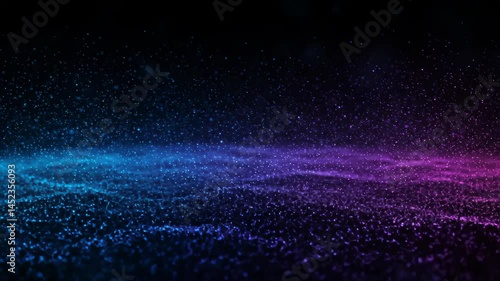 Elegant Abstract Background with Glowing Blue and Purple Particles on Dark