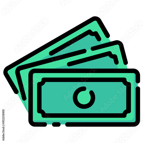 cash vector filled outline icon