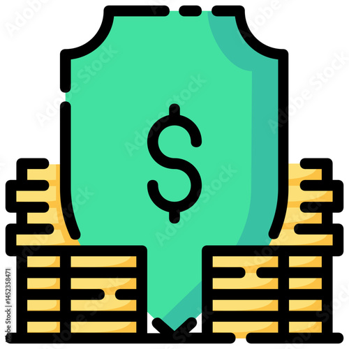 money protection vector filled outline icon