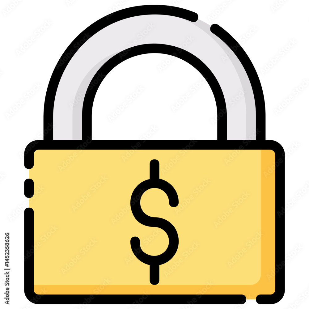 locked money vector filled outline icon locked money vector filled outline icon