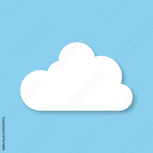 Silhouettes of fluffy clouds on a blue background. Design elements for weather forecasting, web interface, or cloud-based data storage applications. Vector EPS 10.