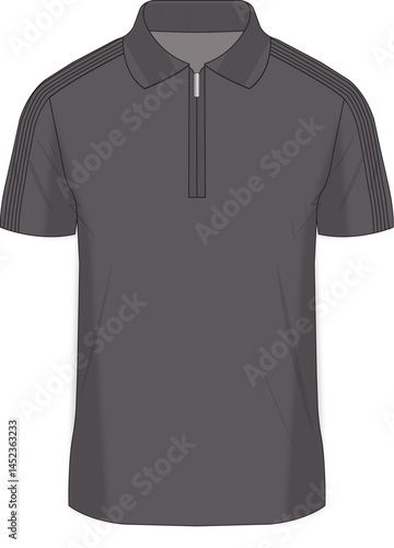 half zip short sleeve polo for men
