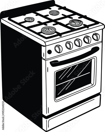 gas stove isolated on white