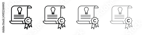 Intellectual property certificate with lightbulb idea