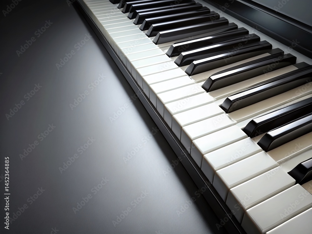 Piano Keys Banner: Elegant Black & White Keyboard Music Background