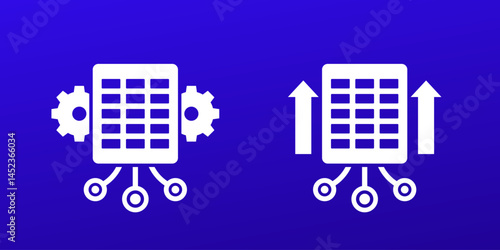 data to a spreadsheet icons for apps or web