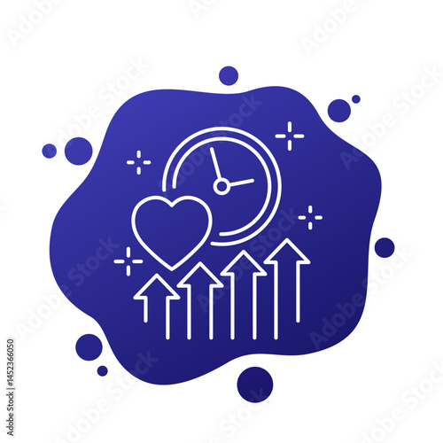 increase lifespan icon, life time line design