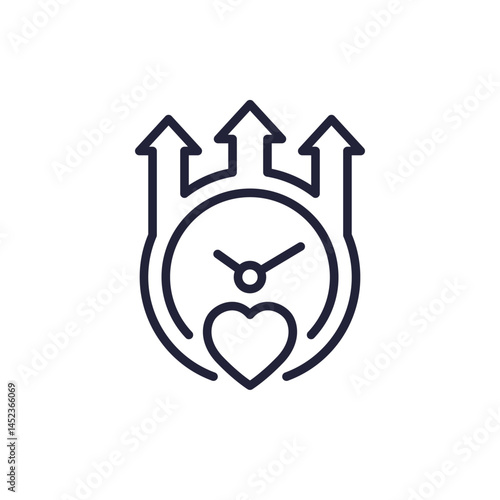 increase lifespan line icon, life time extension