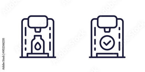 water refill station icons in line design
