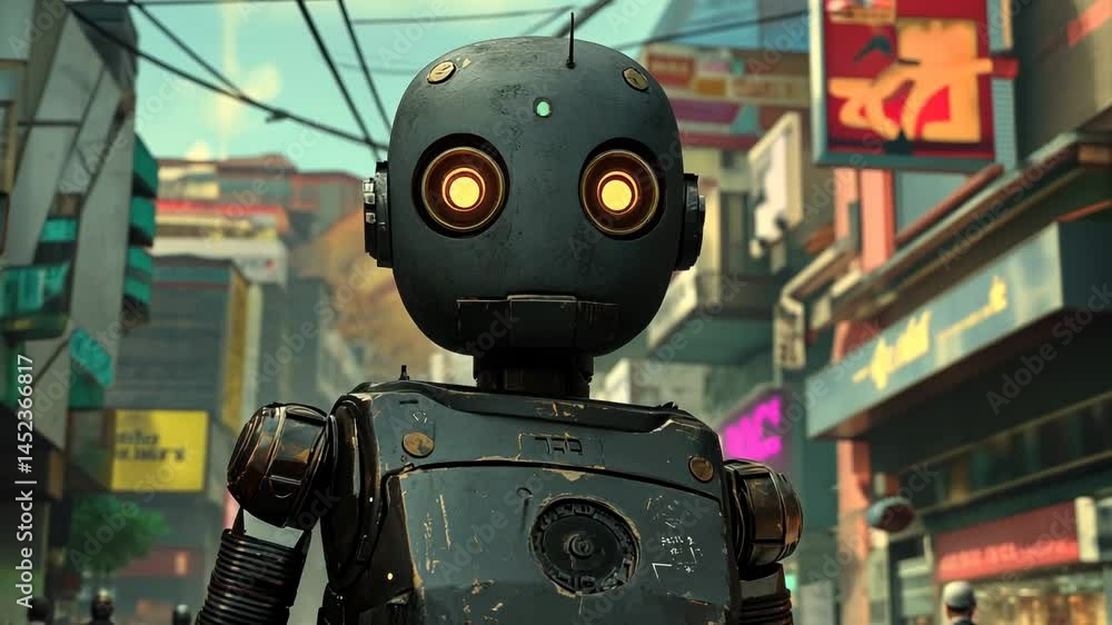Playful Cute 3D Robot Bot in Colorful Claymation Animation