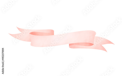Obraz na płótnie pink watercolour banner ribbon design illustration, isolated on white background, 3d illustration, 3d rendering w salonie