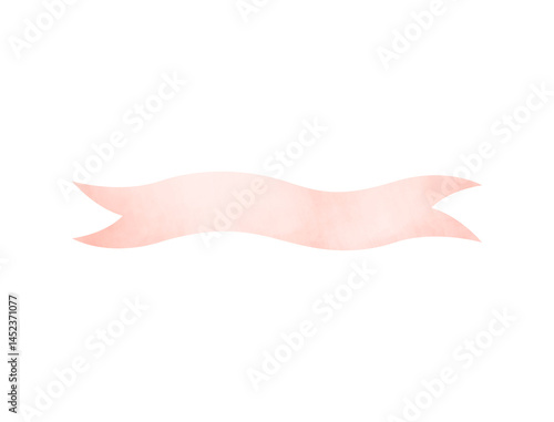 pink watercolour banner ribbon design illustration, isolated on white background, 3d illustration, 3d rendering