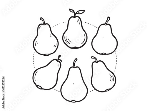 Pear Line Art Design for Minimalist Illustrations