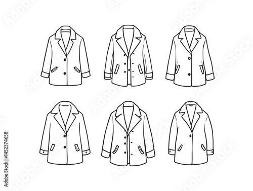 Minimalist Wool Overcoat Drawing Perfect for Apparel Branding Projects