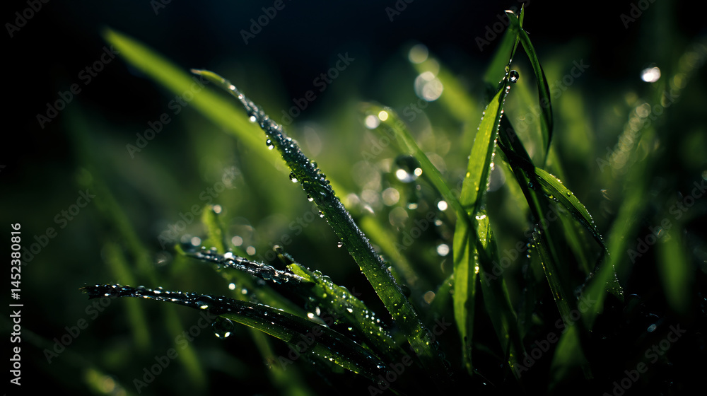 A close up of freshly cut dope with dew drop showcasing the natural green background. A close up of freshly cut dope with dew drop showcasing the natural green background.