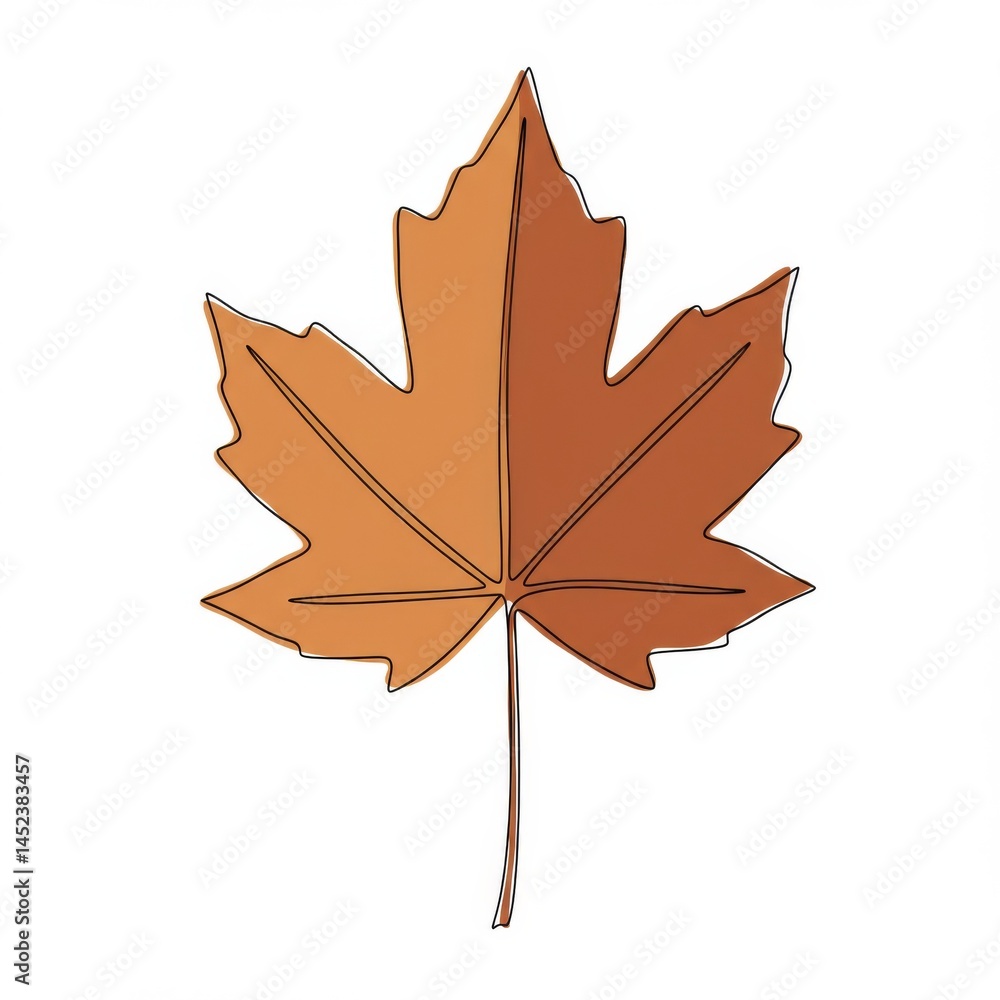 Obraz premium Brown and Orange Maple Leaf Illustration
