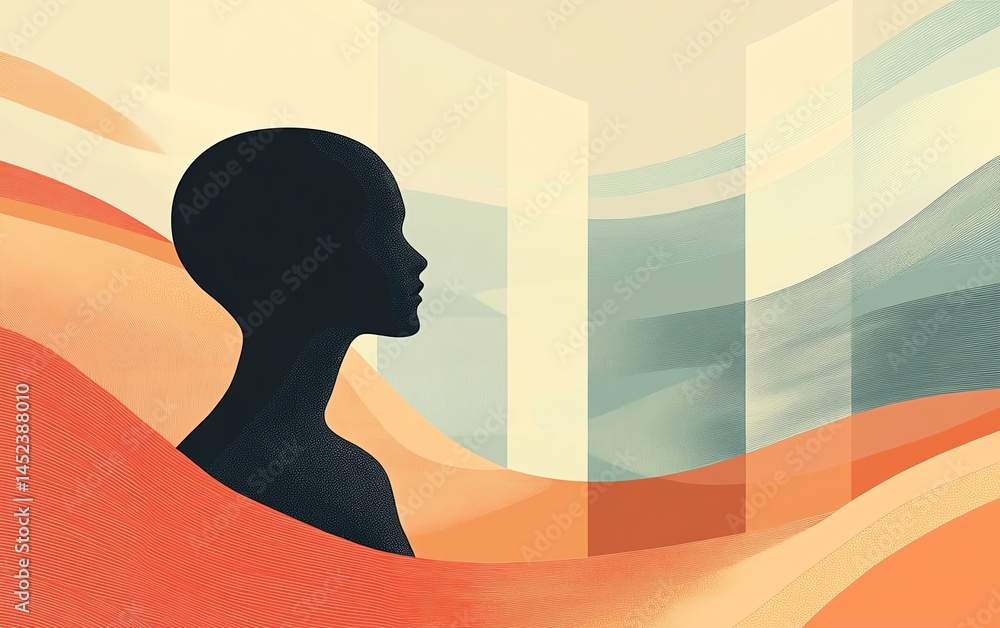Abstract portrait of a woman, dreamlike and ethereal.