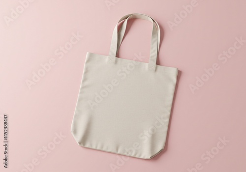 Simple tote bag on pink background