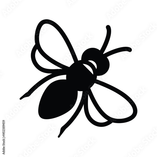 Graphic illustration of lavender sprig and bee. Isolated on white background vector drawing for herbal product packaging, labels.